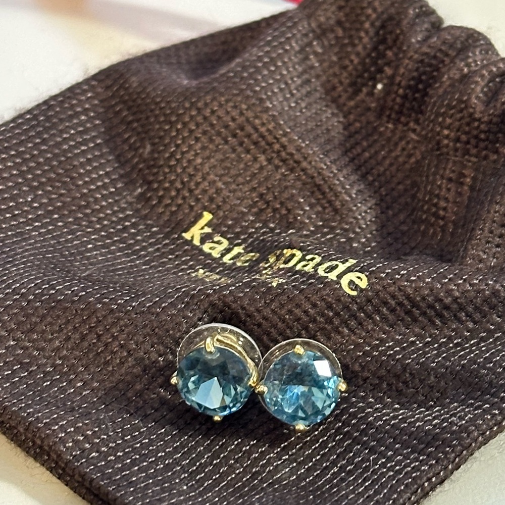 Kate Spade Aqua Blue Crystal Earrings